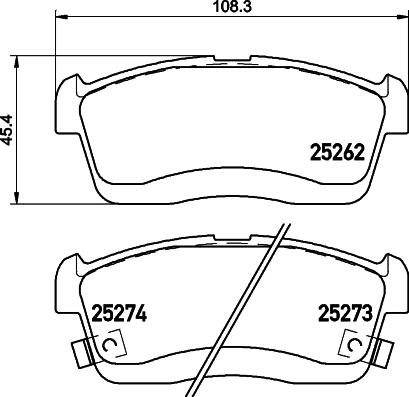 HELLA PAGID 8DB 355 028-861 - Гальмівні колодки, дискові гальма autozip.com.ua