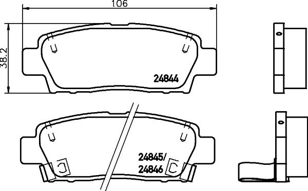 HELLA PAGID 8DB 355 028-751 - Гальмівні колодки, дискові гальма autozip.com.ua