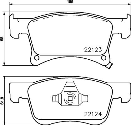 HELLA PAGID 8DB 355 023-021 - Гальмівні колодки, дискові гальма autozip.com.ua