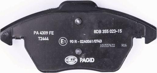 HELLA PAGID 8DB 355 023-151 - Гальмівні колодки, дискові гальма autozip.com.ua