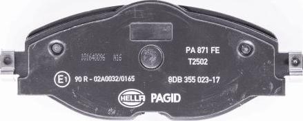 HELLA PAGID 8DB 355 023-171 - Гальмівні колодки, дискові гальма autozip.com.ua