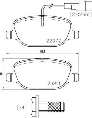 HELLA PAGID 8DB 355 023-351 - Гальмівні колодки, дискові гальма autozip.com.ua