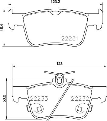 HELLA PAGID 8DB 355 023-301 - Гальмівні колодки, дискові гальма autozip.com.ua