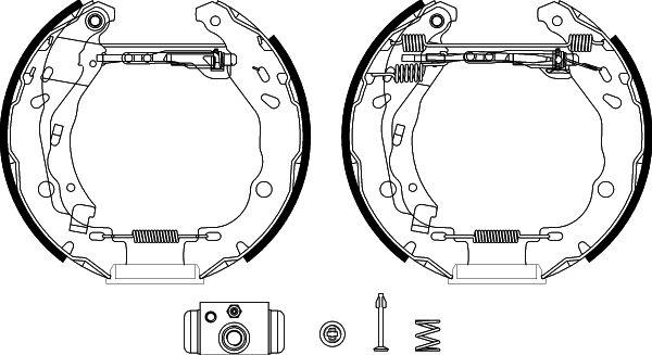 HELLA PAGID 8DB 355 022-521 - Комплект гальм, барабанний механізм autozip.com.ua