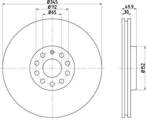 HELLA PAGID 8DD 355 121-271 - Гальмівний диск autozip.com.ua