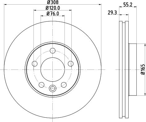 HELLA PAGID 8DD 355 109-651 - Гальмівний диск autozip.com.ua