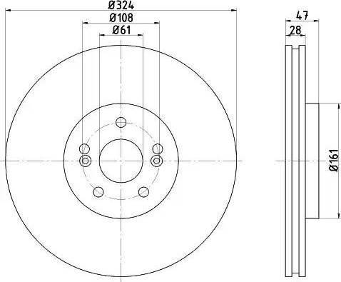 HELLA PAGID 8DD 355 109-361 - Гальмівний диск autozip.com.ua