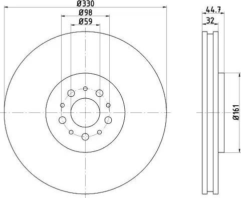 HELLA PAGID 8DD 355 109-381 - Гальмівний диск autozip.com.ua