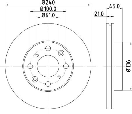 HELLA PAGID 8DD 355 104-941 - Гальмівний диск autozip.com.ua