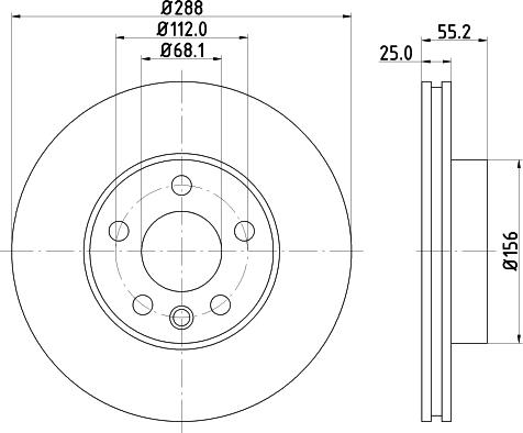 HELLA PAGID 8DD 355 104-481 - Гальмівний диск autozip.com.ua