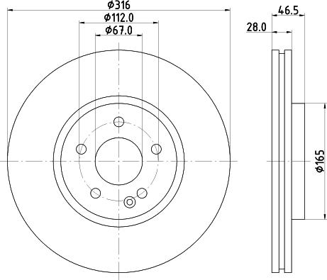 HELLA PAGID 8DD 355 104-341 - Гальмівний диск autozip.com.ua