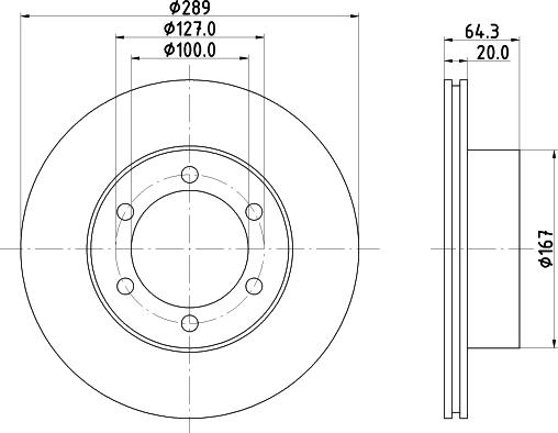 HELLA PAGID 8DD 355 104-761 - Гальмівний диск autozip.com.ua