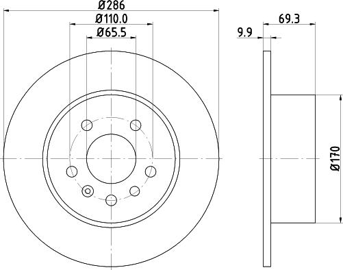 HELLA PAGID 8DD 355 104-702 - Гальмівний диск autozip.com.ua