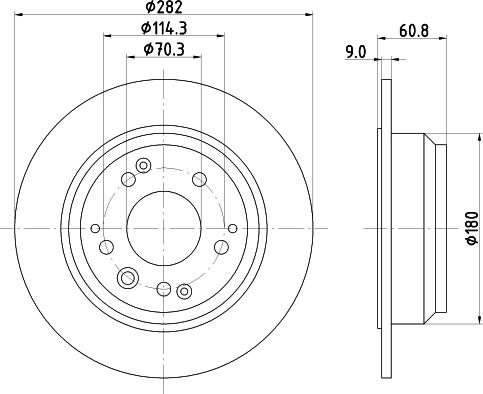 HELLA PAGID 8DD 355 105-001 - Гальмівний диск autozip.com.ua