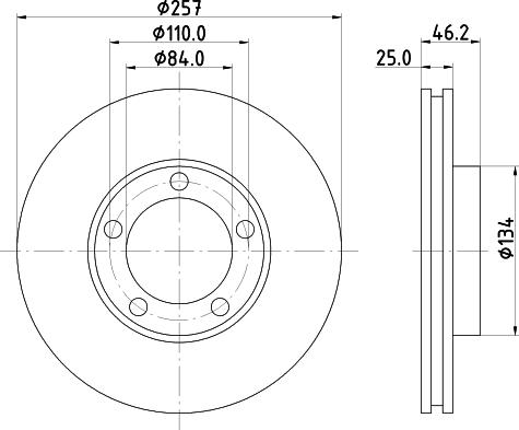 HELLA PAGID 8DD 355 134-041 - Гальмівний диск autozip.com.ua