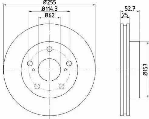 HELLA PAGID 8DD 355 105-241 - Гальмівний диск autozip.com.ua