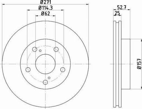 HELLA PAGID 8DD 355 105-261 - Гальмівний диск autozip.com.ua