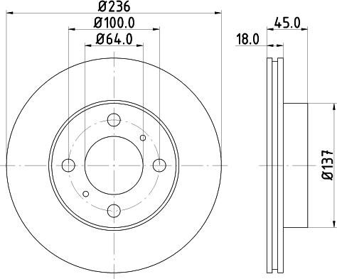 HELLA PAGID 8DD 355 105-771 - Гальмівний диск autozip.com.ua