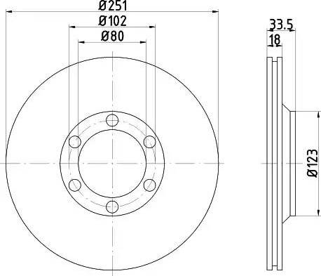 HELLA PAGID 8DD 355 106-411 - Гальмівний диск autozip.com.ua