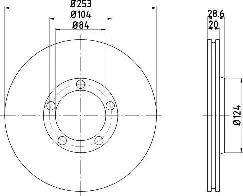 HELLA PAGID 8DD 355 106-281 - Гальмівний диск autozip.com.ua