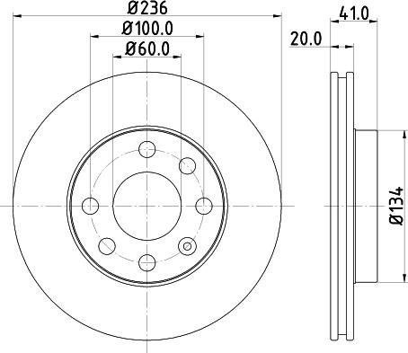 HELLA PAGID 8DD 355 100-821 - Диск гальмівний передній Daewoo Lanos 1.3-1.5-Opel Astra autozip.com.ua