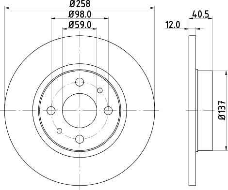 HELLA PAGID 8DD 355 101-621 - Гальмівний диск autozip.com.ua