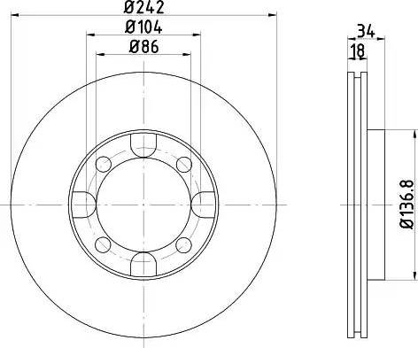 HELLA PAGID 8DD 355 101-151 - Гальмівний диск autozip.com.ua