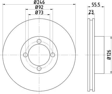 HELLA PAGID 8DD355101201 - Гальмівний диск autozip.com.ua