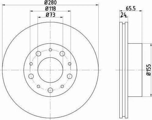 HELLA PAGID 8DD 355 109-001 - Гальмівний диск autozip.com.ua