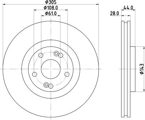 HELLA PAGID 8DD 355 108-461 - Гальмівний диск autozip.com.ua