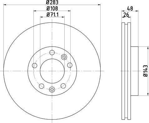 HELLA PAGID 8DD 355 108-411 - Гальмівний диск autozip.com.ua