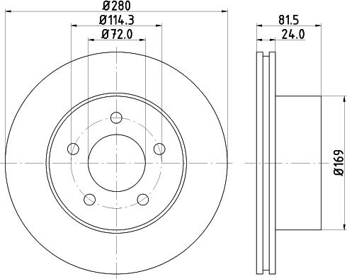 HELLA PAGID 8DD 355 108-591 - Гальмівний диск autozip.com.ua