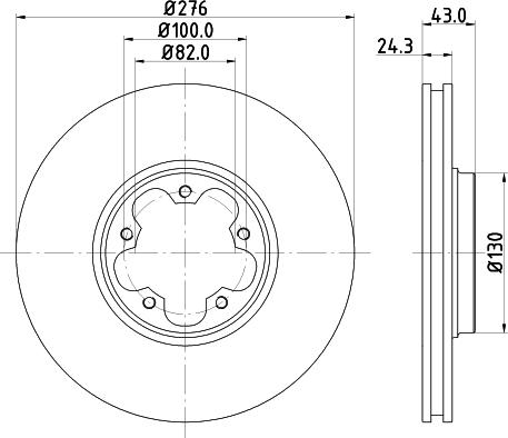 HELLA PAGID 8DD 355 108-121 - Гальмівний диск autozip.com.ua