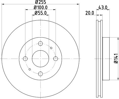 HELLA PAGID 8DD 355 108-881 - Гальмівний диск autozip.com.ua