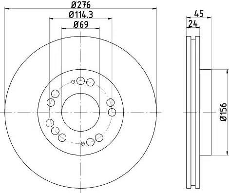 HELLA PAGID 8DD 355 108-741 - Гальмівний диск autozip.com.ua