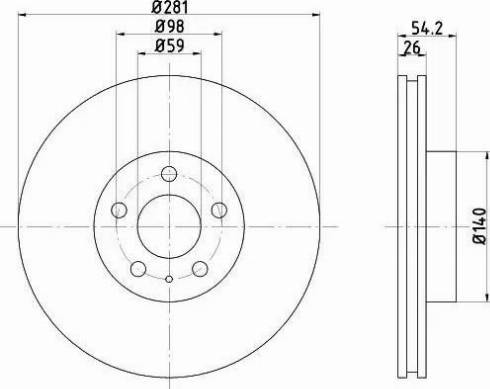 HELLA PAGID 8DD 355 103-941 - Гальмівний диск autozip.com.ua