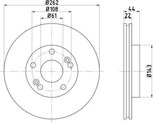 HELLA PAGID 8DD 355 103-521 - Гальмівний диск autozip.com.ua