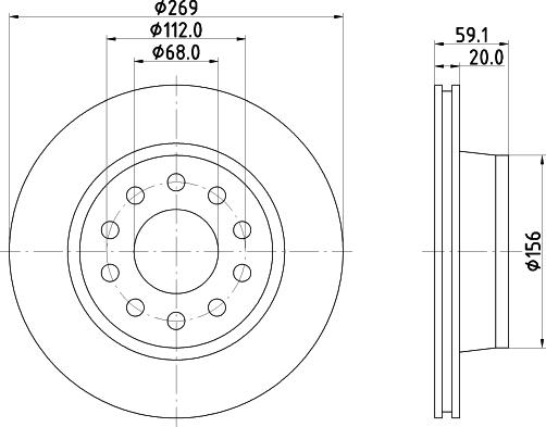 HELLA PAGID 8DD 355 122-452 - Гальмівний диск autozip.com.ua