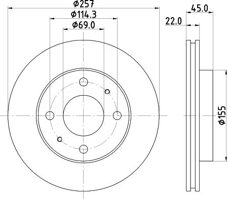 HELLA PAGID 8DD 355 103-291 - Гальмівний диск autozip.com.ua