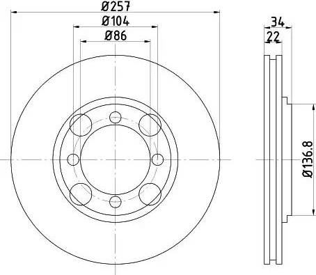 HELLA PAGID 8DD 355 103-281 - Гальмівний диск autozip.com.ua