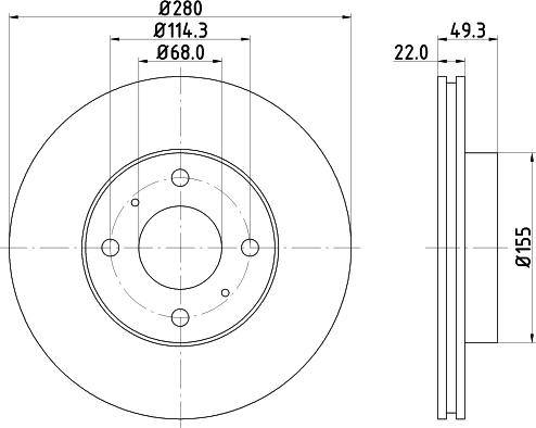 HELLA PAGID 8DD 355 107-991 - Гальмівний диск autozip.com.ua