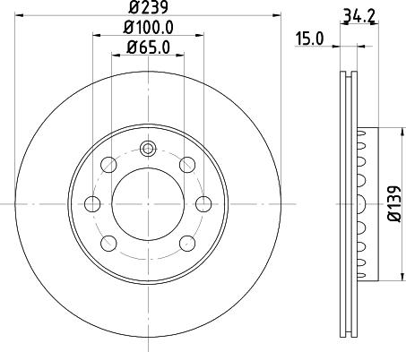 HELLA PAGID 8DD 355 107-581 - Гальмівний диск autozip.com.ua