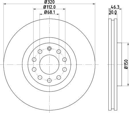 HELLA PAGID 8DD 355 124-191 - Гальмівний диск autozip.com.ua