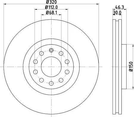 HELLA PAGID 8DD 355 107-621 - Гальмівний диск autozip.com.ua