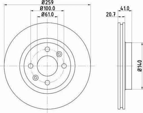 HELLA PAGID 8DD 355 107-121 - Гальмівний диск autozip.com.ua