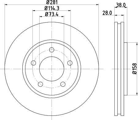 HELLA PAGID 8DD 355 107-891 - Гальмівний диск autozip.com.ua