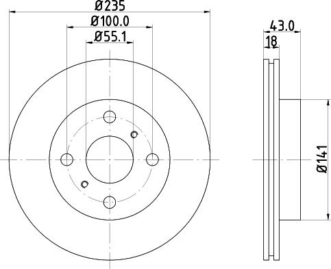 HELLA PAGID 8DD 355 107-281 - Гальмівний диск autozip.com.ua