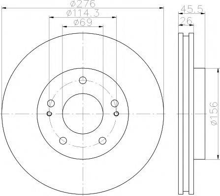 HELLA PAGID 8DD 355 119-961 - Гальмівний диск autozip.com.ua