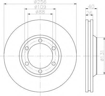 HELLA PAGID 8DD 355 119-971 - Гальмівний диск autozip.com.ua