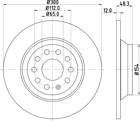 HELLA PAGID 8DD 355 119-481 - Гальмівний диск autozip.com.ua